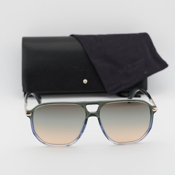 Rag & Bone RNB1074/S 03UK 98 Aviator Sunglasses - Green/Gold/Brown Teal - Picture 4 of 11